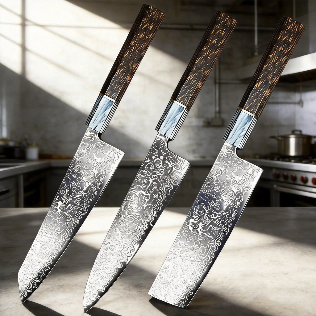 Multi-Functional Damascus Chef Knife — Three-Edge Blade