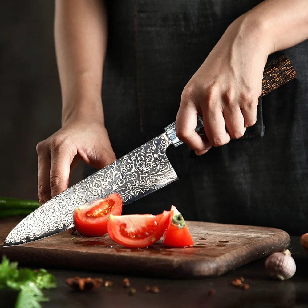 Multi-Functional Damascus Chef Knife — Three-Edge Blade