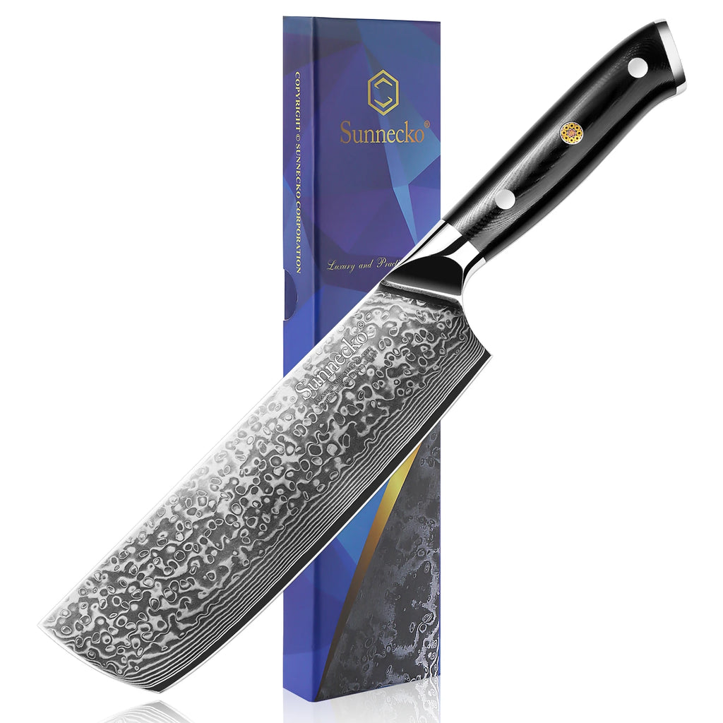 Sunnecko 7" Nakiri Knife — 73-Layer VG10 Damascus