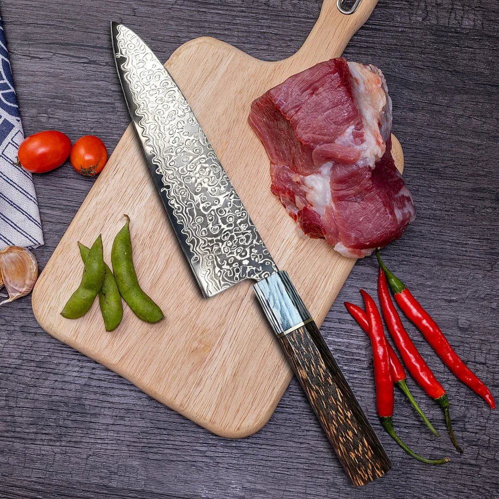 Multi-Functional Damascus Chef Knife — Three-Edge Blade
