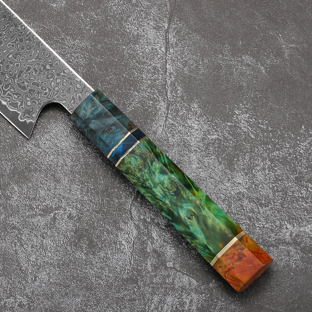 8" VG10 Damascus Chef Knife — Colored Wood Handle