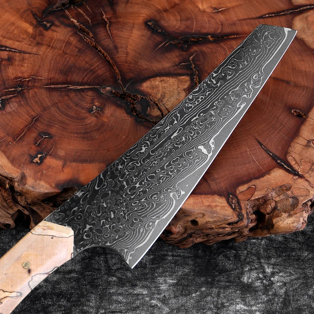 5.5" Damascus Peeling Knife — Full Tang, Black Blade