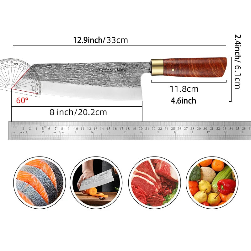 Hand-Forged Multi-Purpose Chef Knife — Stainless Steel
