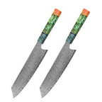 8" VG10 Damascus Chef Knife — Colored Wood Handle