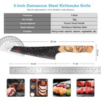 5.5" Damascus Peeling Knife — Full Tang, Black Blade
